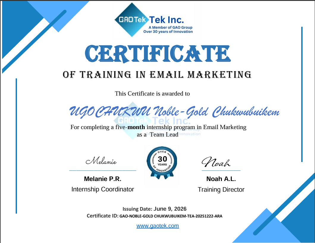 Email Marketing Certificate